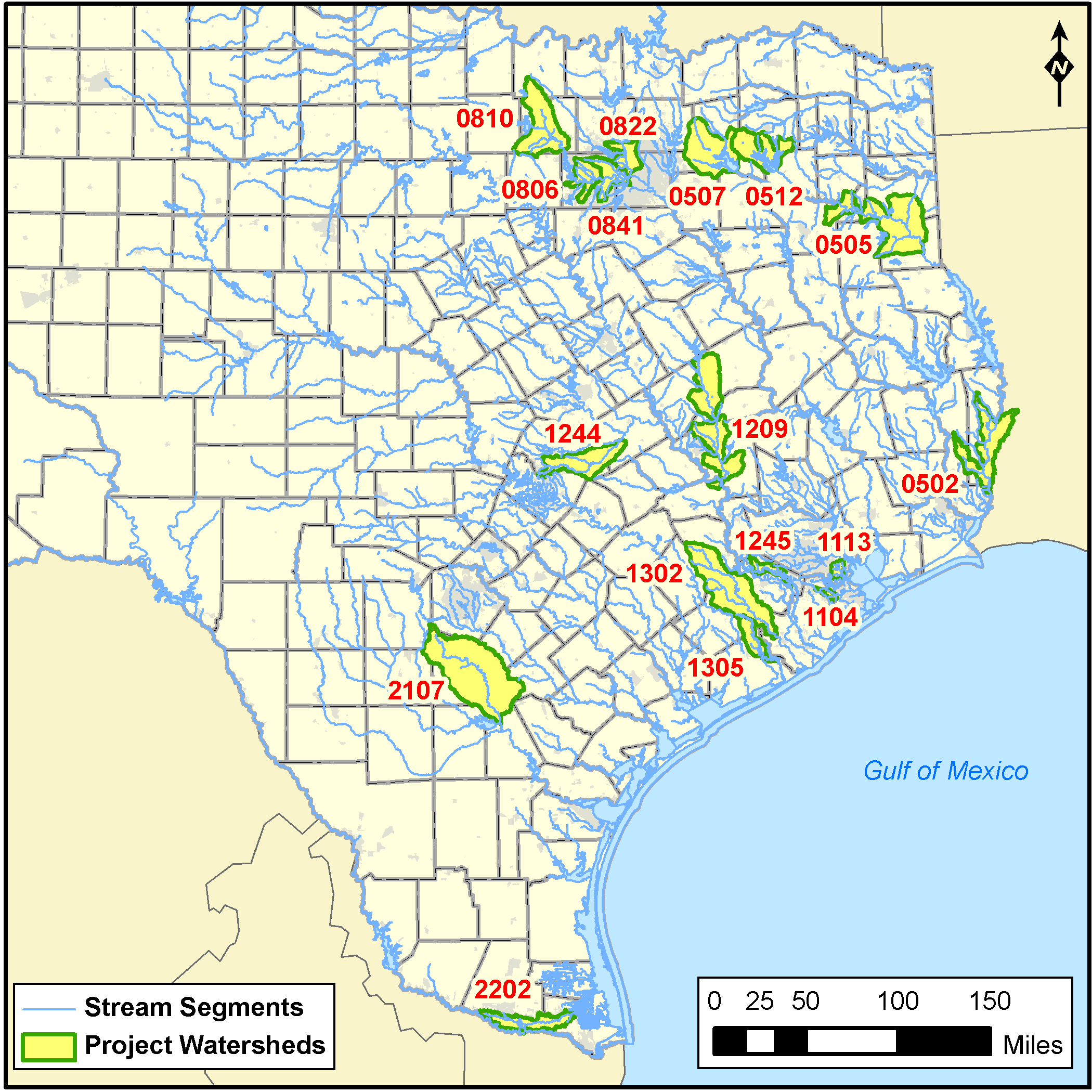 Texas RUAAs watersheds map 94