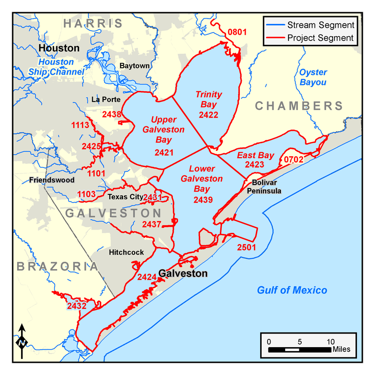 Galveston Bay Dioxin and PCBs Survey map 96