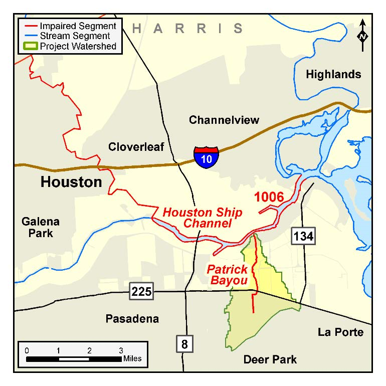 Patrick Bayou Watershed Map